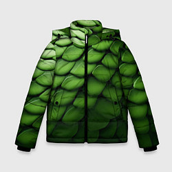 Куртка зимняя для мальчика Зеленая чешуя змеи, цвет: 3D-черный