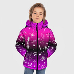 Куртка зимняя для мальчика Тату Лил Пипа на фиолетовом, цвет: 3D-черный — фото 2