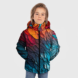 Куртка зимняя для мальчика Желто синяя чешуя, цвет: 3D-черный — фото 2