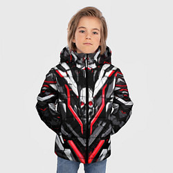 Куртка зимняя для мальчика Красный скелетный киберпанк доспех, цвет: 3D-светло-серый — фото 2