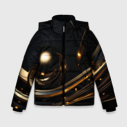 Куртка зимняя для мальчика Абстракция золотого на черном, цвет: 3D-черный