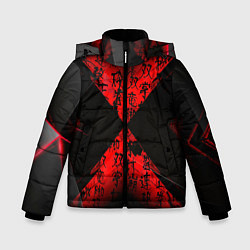 Куртка зимняя для мальчика Иероглифы и текстуры, цвет: 3D-черный