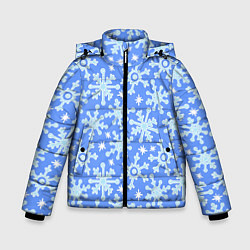 Куртка зимняя для мальчика Мультяшные снежинки, цвет: 3D-черный