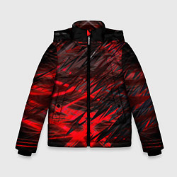 Куртка зимняя для мальчика Черно красные текстуры, цвет: 3D-черный