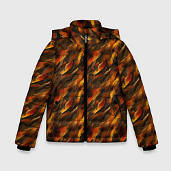 Куртка зимняя для мальчика Brown print from the neural network, цвет: 3D-черный