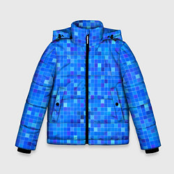 Куртка зимняя для мальчика Голубая мозаика, цвет: 3D-черный