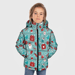 Куртка зимняя для мальчика Праздничный новогодний узор, цвет: 3D-красный — фото 2