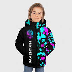 Куртка зимняя для мальчика Валентин и неоновый герб России по-вертикали, цвет: 3D-черный — фото 2