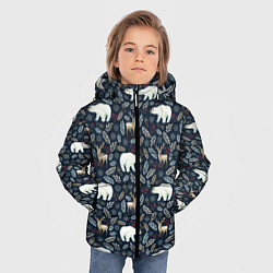 Куртка зимняя для мальчика Акварельные медведи и олени, цвет: 3D-красный — фото 2