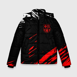 Куртка зимняя для мальчика Барселона краски, цвет: 3D-красный