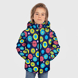 Куртка зимняя для мальчика Геометрические узоры из кругов, цвет: 3D-красный — фото 2