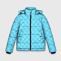 Куртка зимняя для мальчика Паттерн снежинки голубой, цвет: 3D-светло-серый