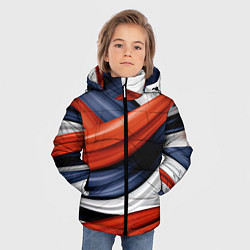 Куртка зимняя для мальчика Триколор из абстракции, цвет: 3D-черный — фото 2