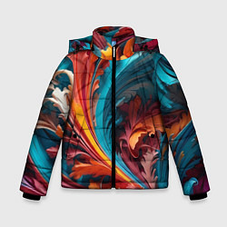 Куртка зимняя для мальчика Красивый яркий узорчик, цвет: 3D-красный