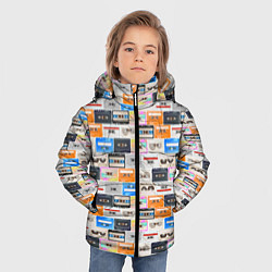 Куртка зимняя для мальчика Ретро магнитофонные кассеты, цвет: 3D-черный — фото 2