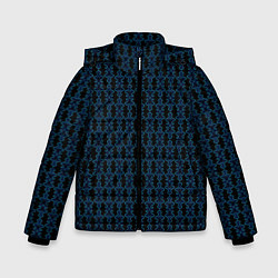 Куртка зимняя для мальчика Узоры чёрно-синий паттерн, цвет: 3D-черный