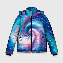 Куртка зимняя для мальчика Галактический тай-дай, цвет: 3D-светло-серый