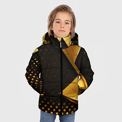 Куртка зимняя для мальчика Золотистая текстура абстракт, цвет: 3D-черный — фото 2