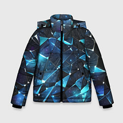 Куртка зимняя для мальчика Синее разбитое стекло, цвет: 3D-черный