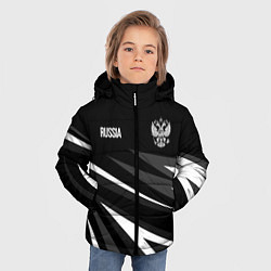 Куртка зимняя для мальчика Russia - black and white geometry, цвет: 3D-черный — фото 2