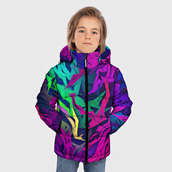 Куртка зимняя для мальчика Кривые яркие геометрические фигуры, цвет: 3D-светло-серый — фото 2