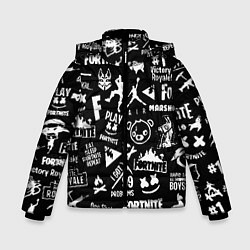 Куртка зимняя для мальчика Fortnite alllogo black, цвет: 3D-светло-серый