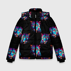 Куртка зимняя для мальчика Паттерн с леопардами, цвет: 3D-черный
