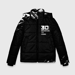 Куртка зимняя для мальчика Thirty seconds to mars штрихи бенд, цвет: 3D-черный