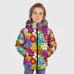 Куртка зимняя для мальчика Floral multicolour, цвет: 3D-черный — фото 2