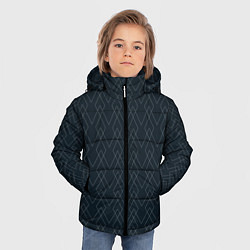 Куртка зимняя для мальчика Тёмный сине-зелёный геометричные линии, цвет: 3D-черный — фото 2
