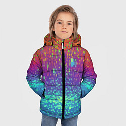 Куртка зимняя для мальчика Разноцветные пиксели, цвет: 3D-светло-серый — фото 2