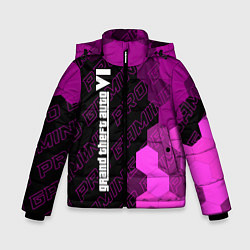 Куртка зимняя для мальчика GTA 6 pro gaming по-вертикали, цвет: 3D-черный