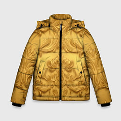 Куртка зимняя для мальчика Золото объемные узоры, цвет: 3D-красный