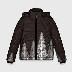Куртка зимняя для мальчика Олени в лесу, цвет: 3D-светло-серый