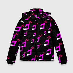 Куртка зимняя для мальчика JoJos Bizarre neon pattern logo, цвет: 3D-черный