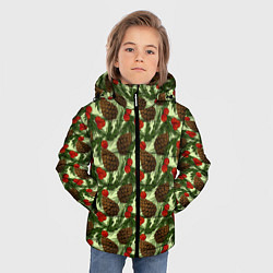 Куртка зимняя для мальчика Еловые шишки с клюквой, цвет: 3D-черный — фото 2