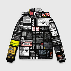Куртка зимняя для мальчика Инженерные шильдики, цвет: 3D-черный
