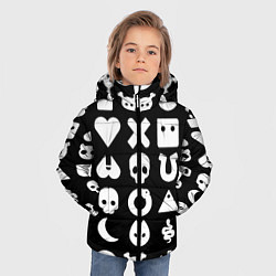 Куртка зимняя для мальчика Любовь смерть и роботы паттерн, цвет: 3D-черный — фото 2