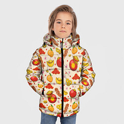 Куртка зимняя для мальчика Символы богатства в паттерне, цвет: 3D-черный — фото 2