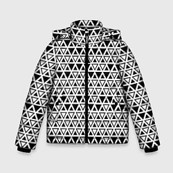 Куртка зимняя для мальчика Треугольники чёрные и белые, цвет: 3D-черный