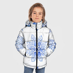 Куртка зимняя для мальчика Снежинки в ряд, цвет: 3D-черный — фото 2