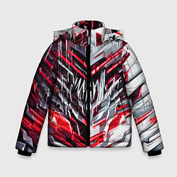Куртка зимняя для мальчика Адские линии киберпанк, цвет: 3D-светло-серый