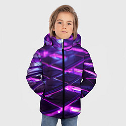 Куртка зимняя для мальчика Фиолетовая неоновая плитка, цвет: 3D-красный — фото 2