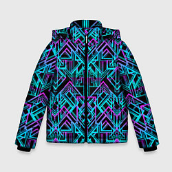 Куртка зимняя для мальчика Узор в стиле ар-деко, цвет: 3D-светло-серый