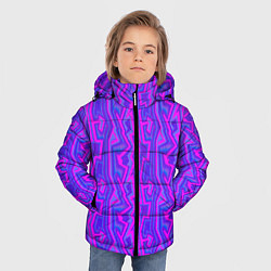 Куртка зимняя для мальчика Розовые зигзаги, цвет: 3D-светло-серый — фото 2