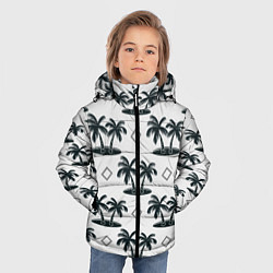 Куртка зимняя для мальчика Пальма и ромб, цвет: 3D-светло-серый — фото 2