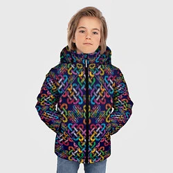 Куртка зимняя для мальчика Вышитый узор, цвет: 3D-черный — фото 2
