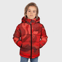 Куртка зимняя для мальчика Красный камуфляж крупный, цвет: 3D-светло-серый — фото 2