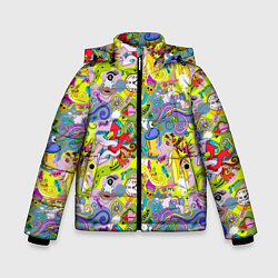 Куртка зимняя для мальчика Hip Hop Graffiti, цвет: 3D-черный
