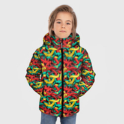 Куртка зимняя для мальчика Переплетающиеся стрелки, цвет: 3D-красный — фото 2